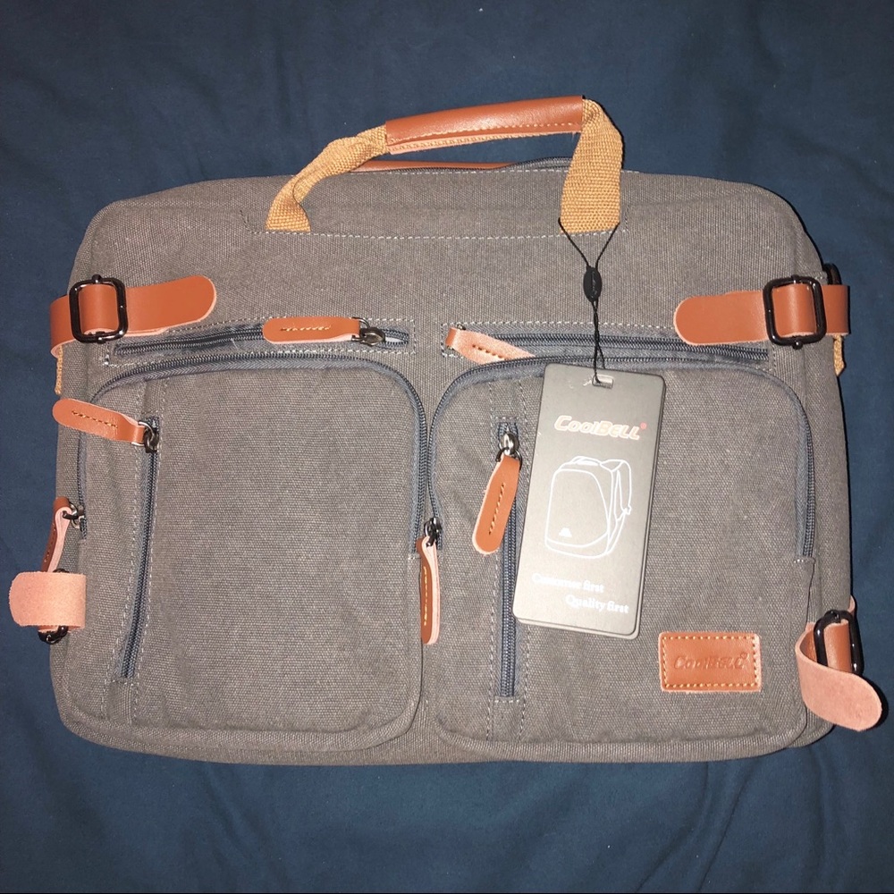 NWT CoolBell Convertible Backpack Briefcase Grey